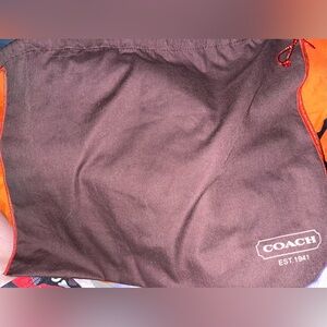 Coach EUC Brown Dust Bag with Red Trim